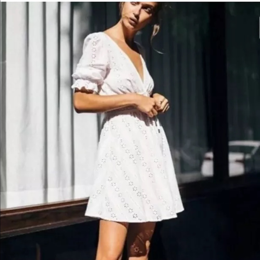 For Love & Lemons Eyelet Dress White Size S/M